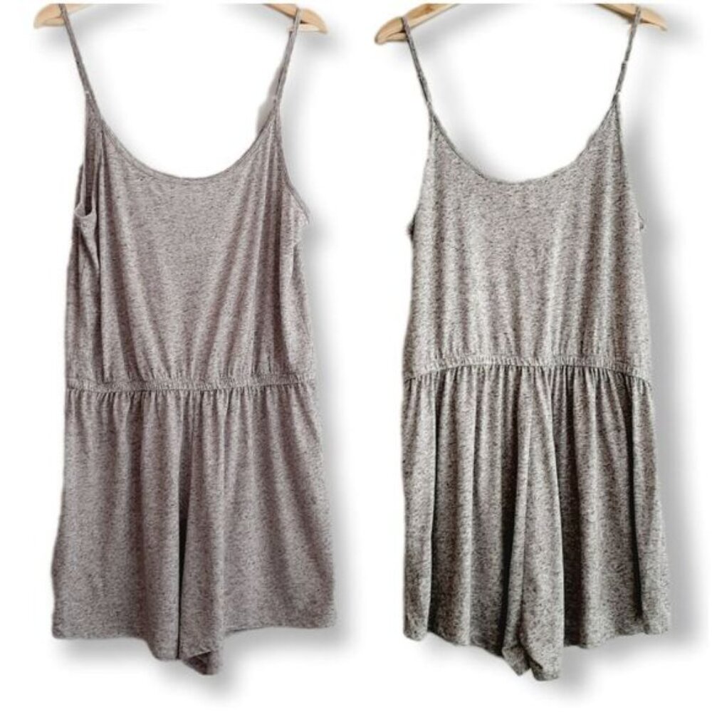 DIVIDED by H&M | Spaghetti Strap Stretchy & Soft Romper Heathered Grey Sz L